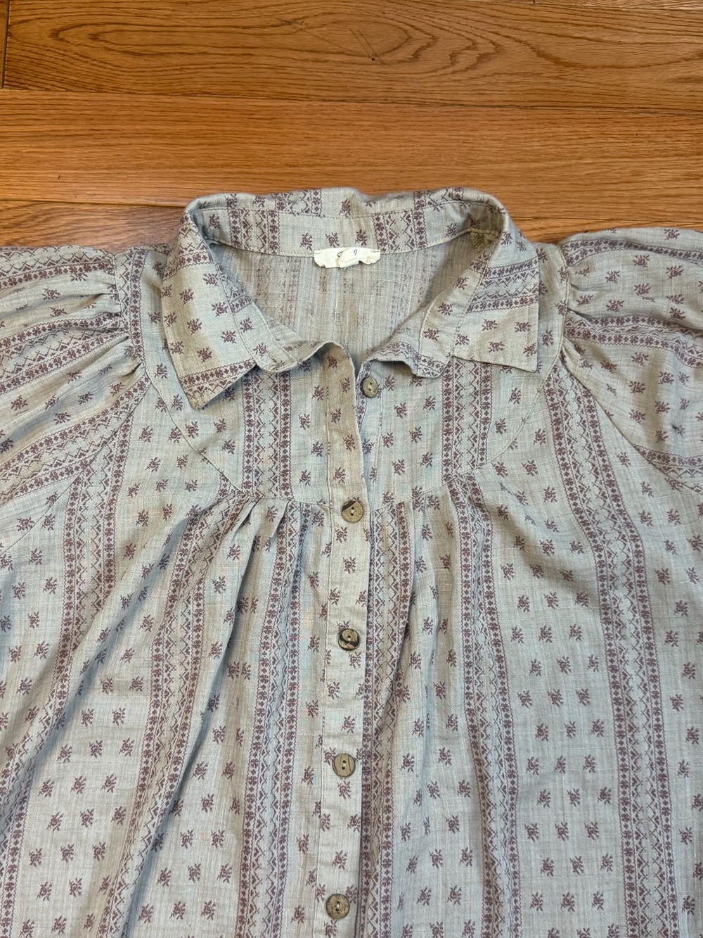 Easel Cotton Gauze Button-Down Cottagecore Dress - Picture 2 of 8